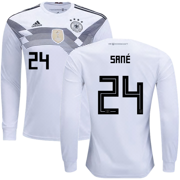 Germany #24 Sane Home Long Sleeves Kid Soccer Country Jersey